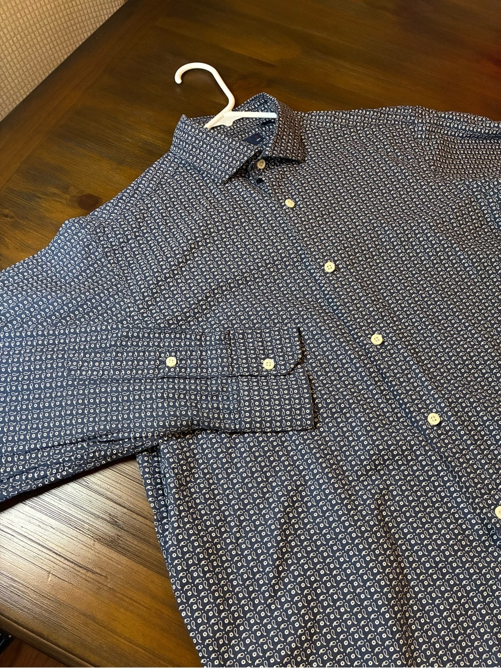 Daniel Cremieux Men's Navy Patterned Button-Down Shirt - Casual Smart
